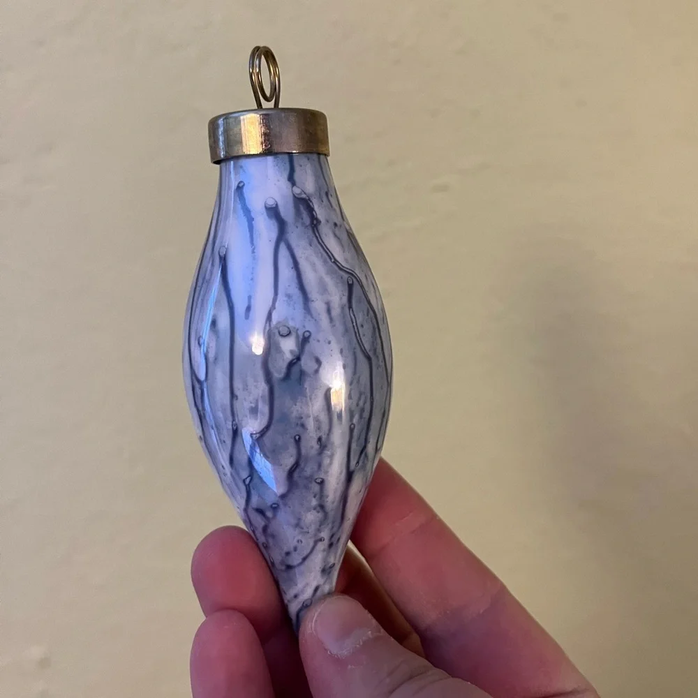 Vintage Glass Ornaments, Floral and Blue Swirl